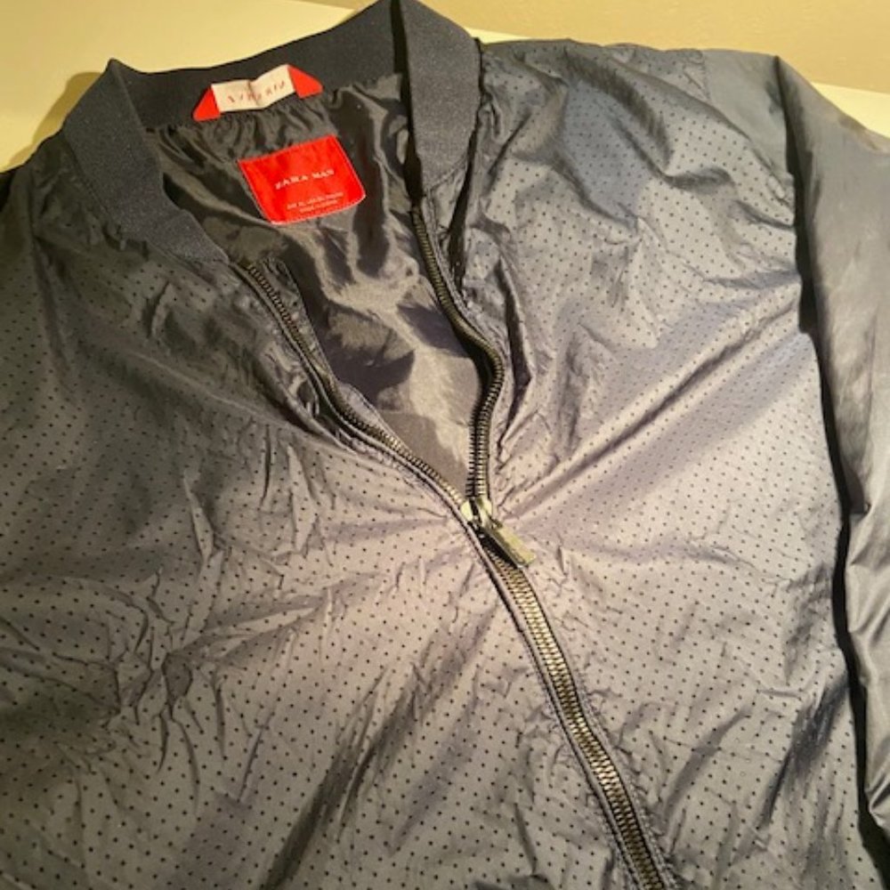 Zara Man's Mesh Textured Bomber Jacket
